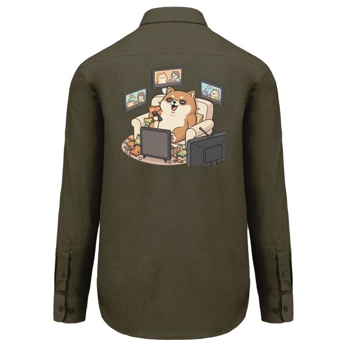 Chemise Homme légère à Manches Longues de qualité supérieure (matériau de personnalisation haut de gamme, imprimé en France)